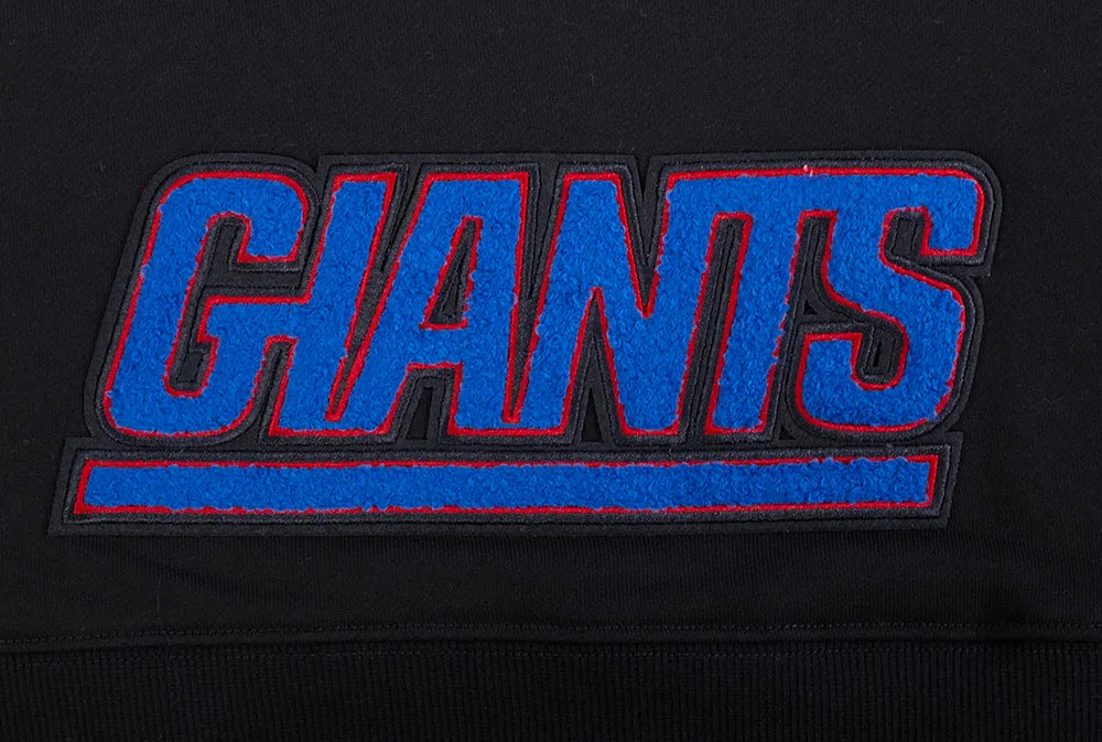 NFL NEW YORK GIANTS WOMEN'S CROPPED FLEECE HOODIE (BLACK)