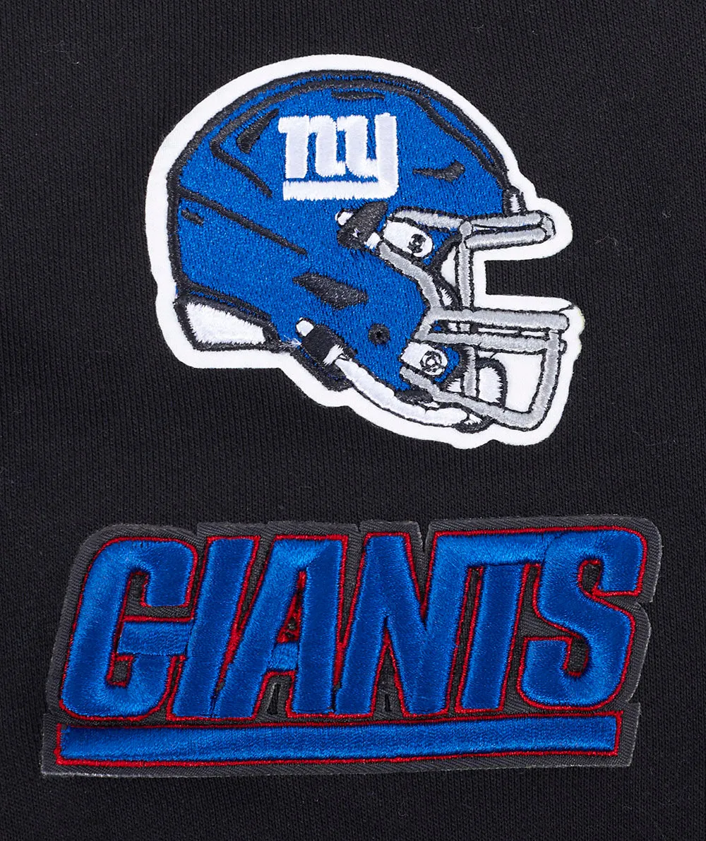 NFL NEW YORK GIANTS WOMEN'S CROPPED FLEECE HOODIE (BLACK)