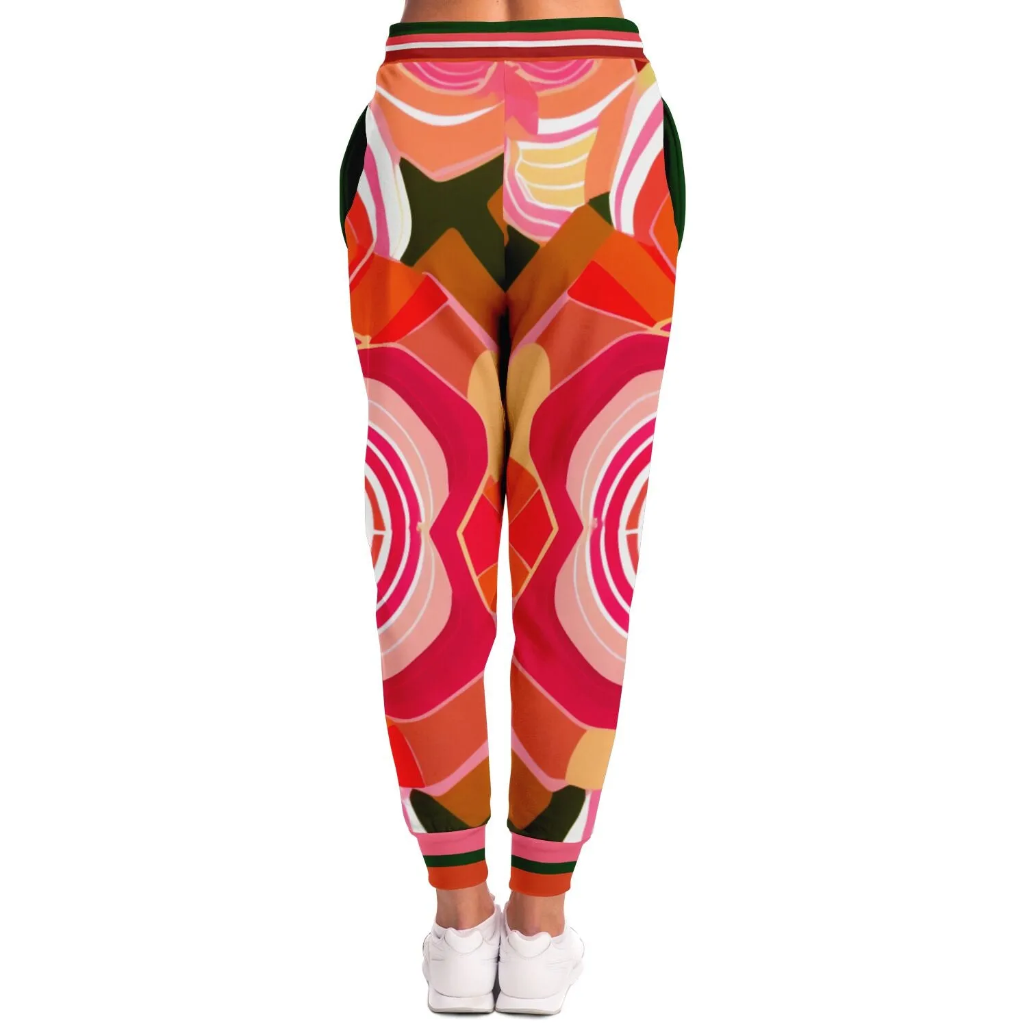 Orange Posie Floral Eco-Poly Unisex Joggers