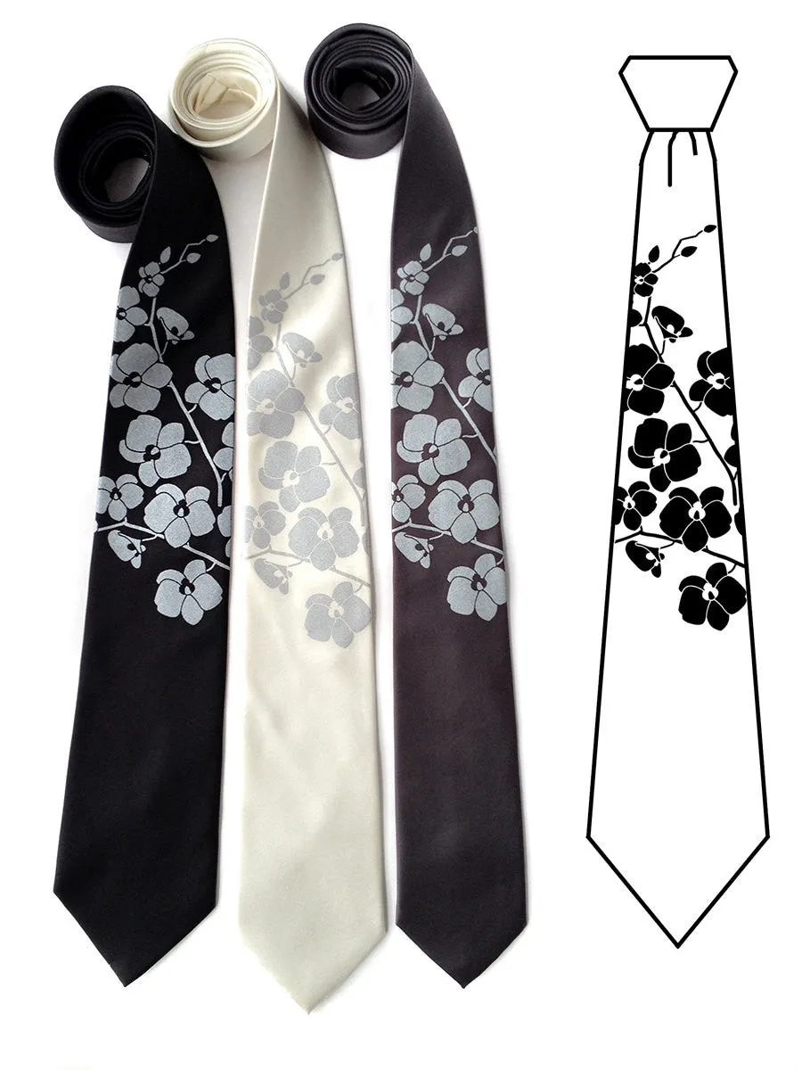 Orchid Flower Necktie