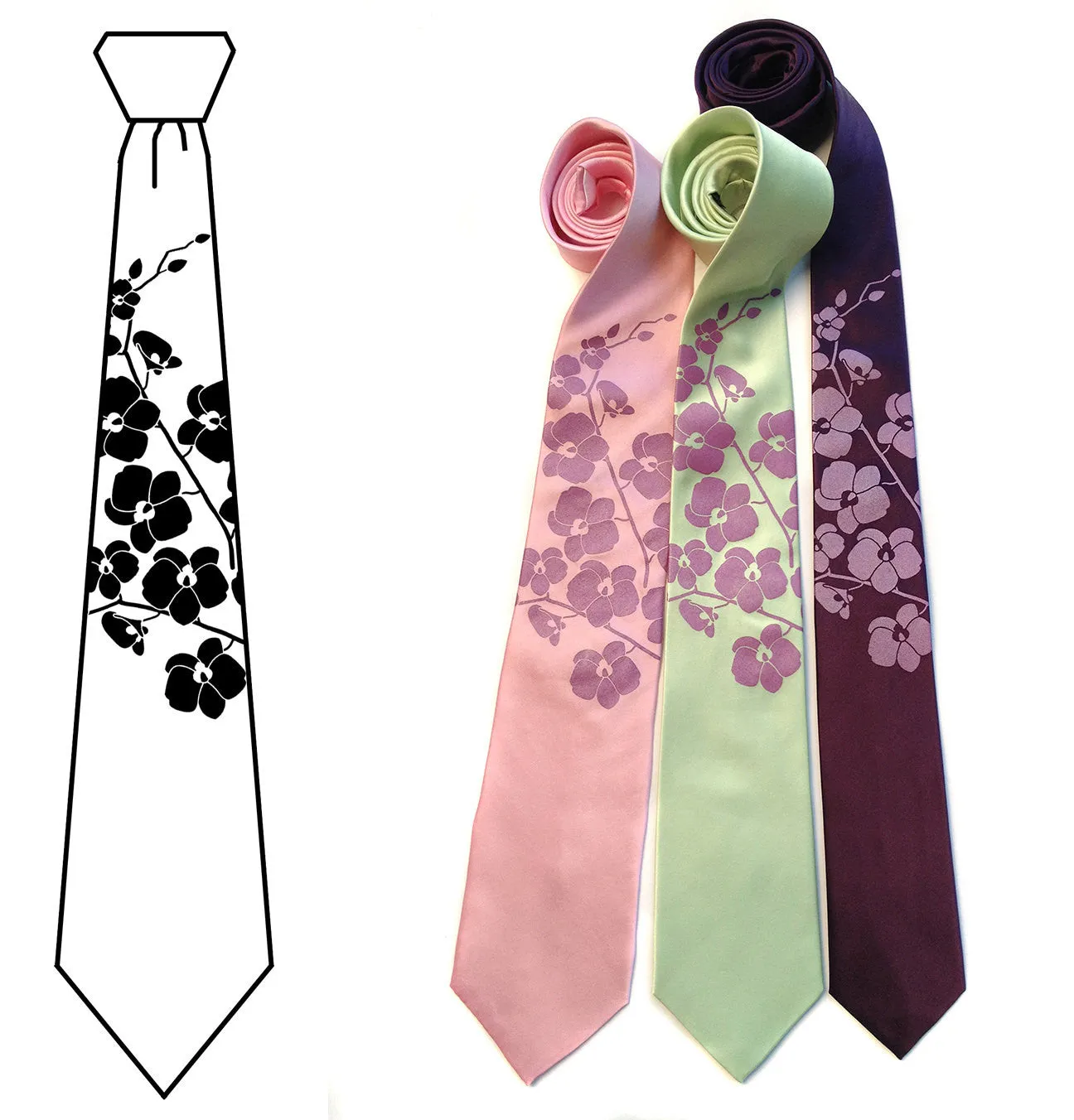 Orchid Flower Necktie