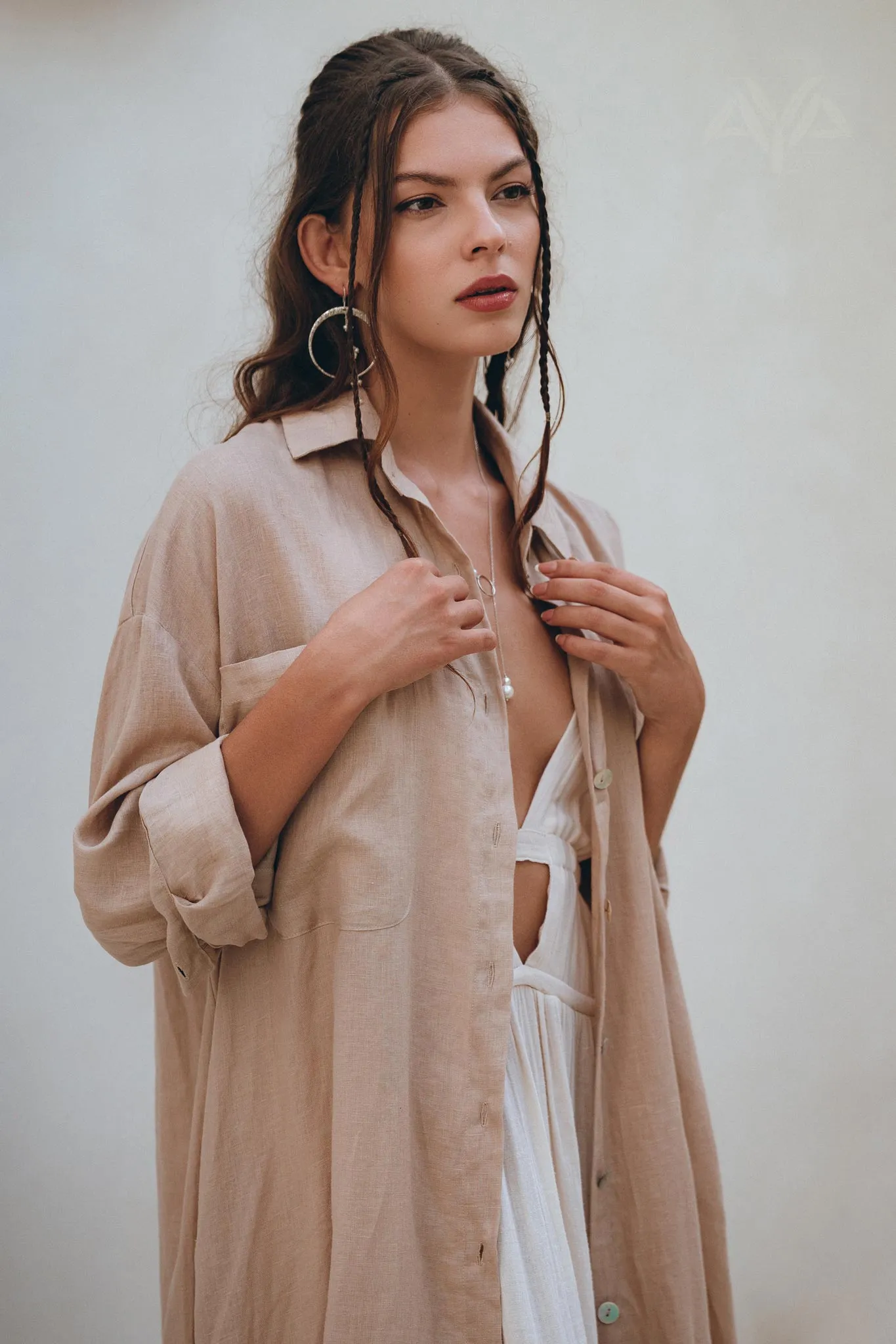 Oversized Shirt Women • Linen Shirt Women • Long Sleeve Buttoned Shirt