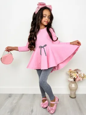 Pink Geo Hi-Lo Tunic and Legging Set