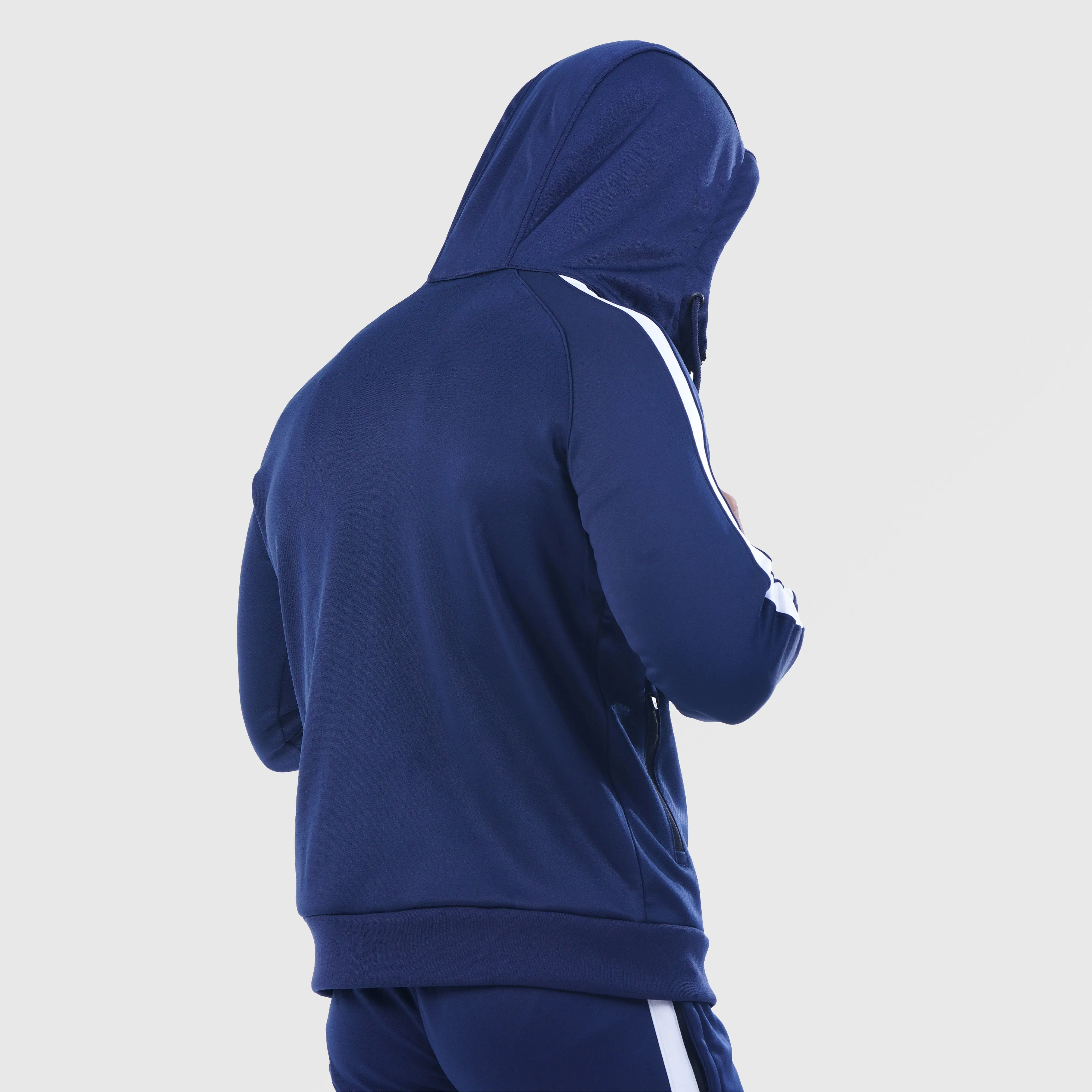 Poly Tracksuit Zipper Hoodie (Navy)