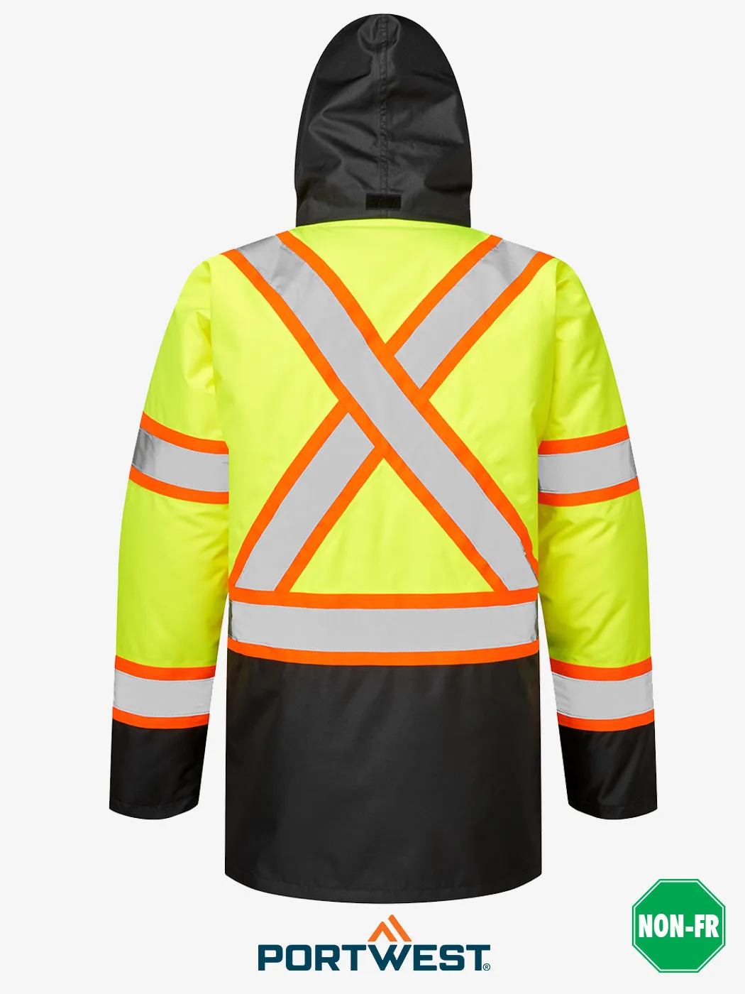 PortWest -  Hi-Vis X Back Contrast Winter Traffic Jacket - CA369