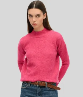 Raspberry Essential High Neck Jumper