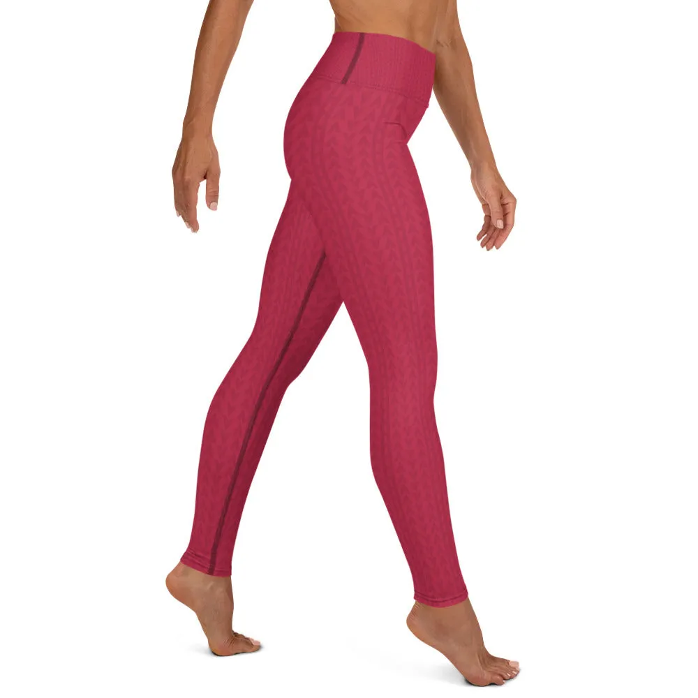 Raspberry Magenta High Waist Leggings