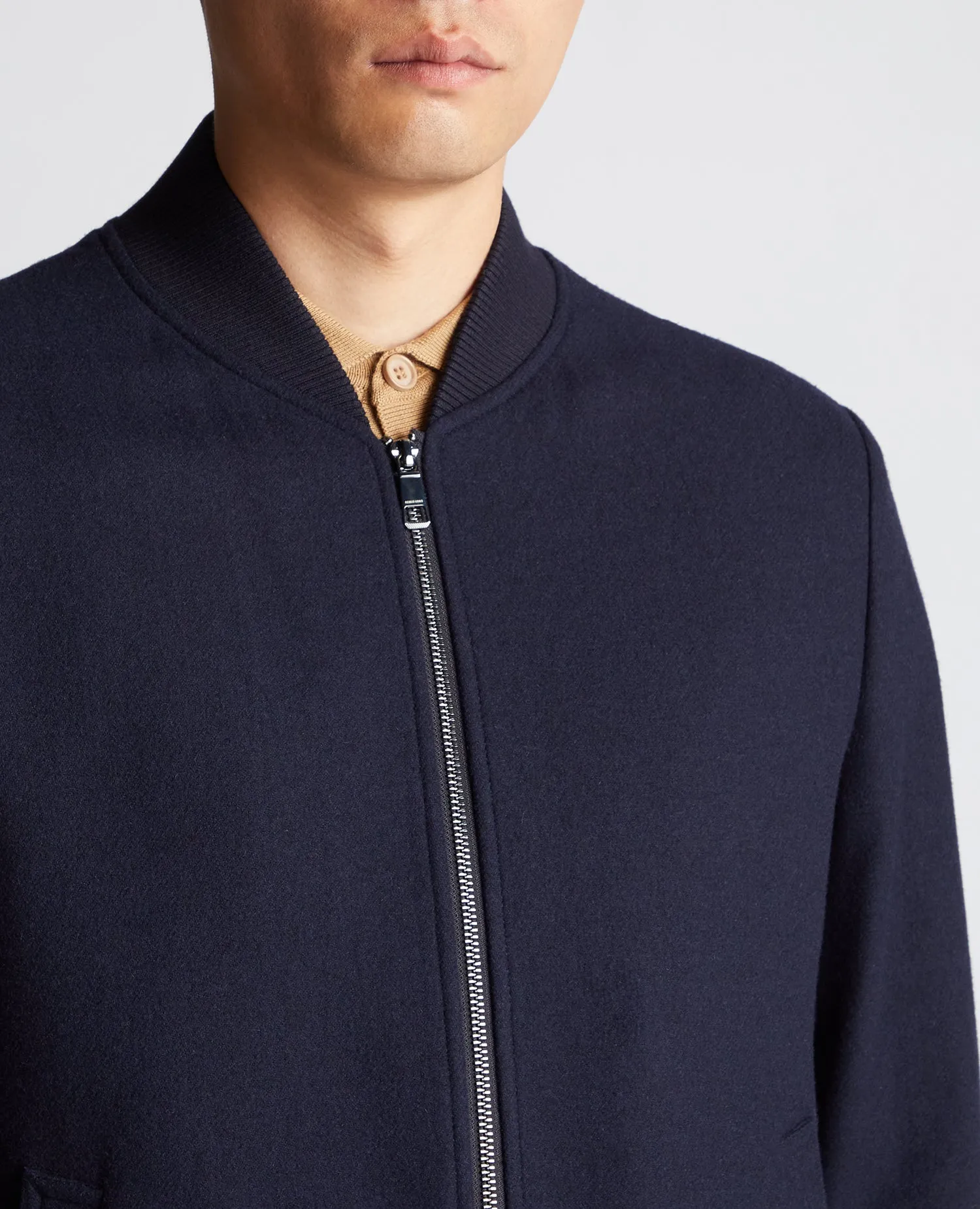 Regular Fit Wool-Blend Bomber Jacket