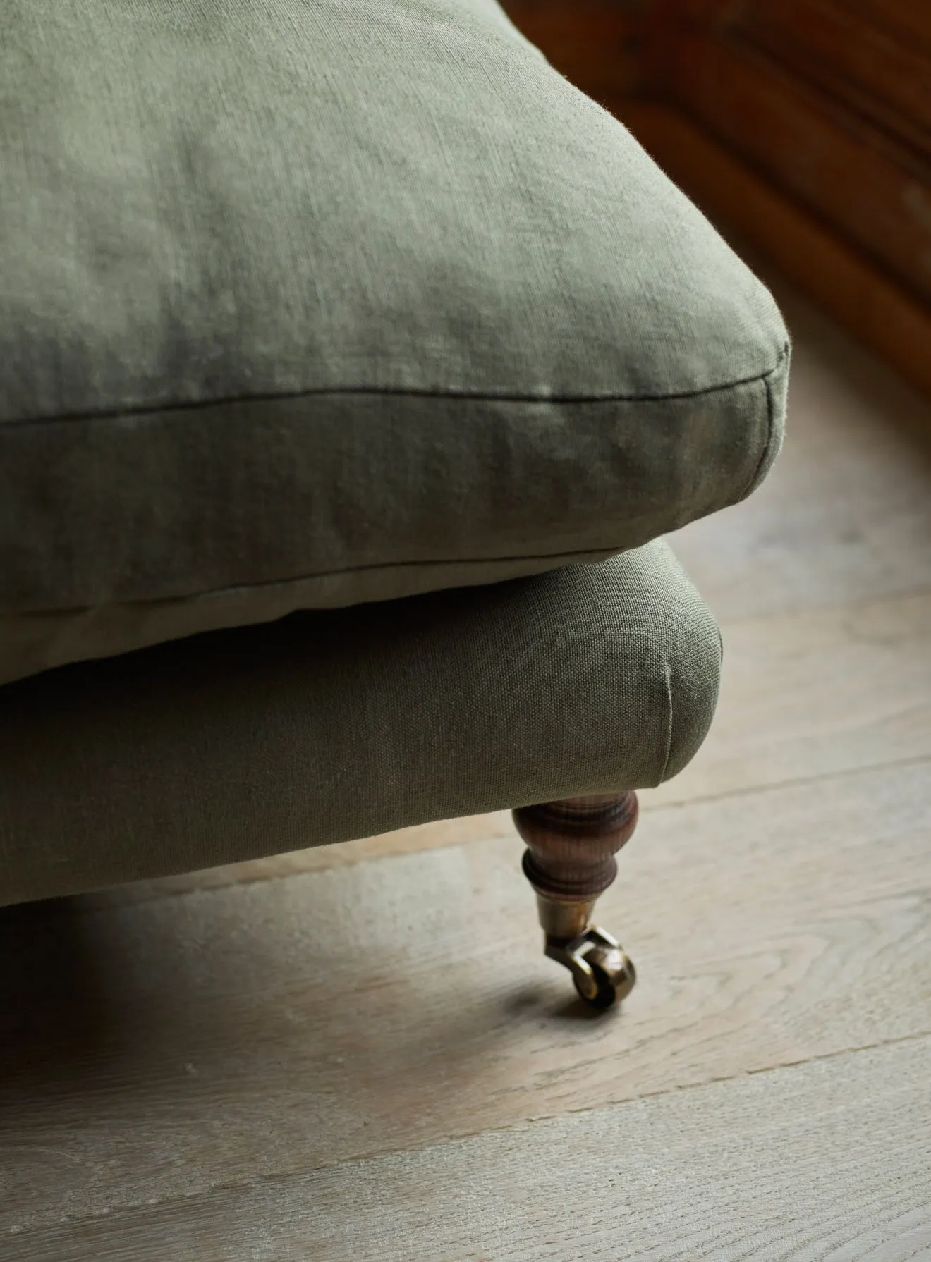 Remy Footstool, Flax Linen