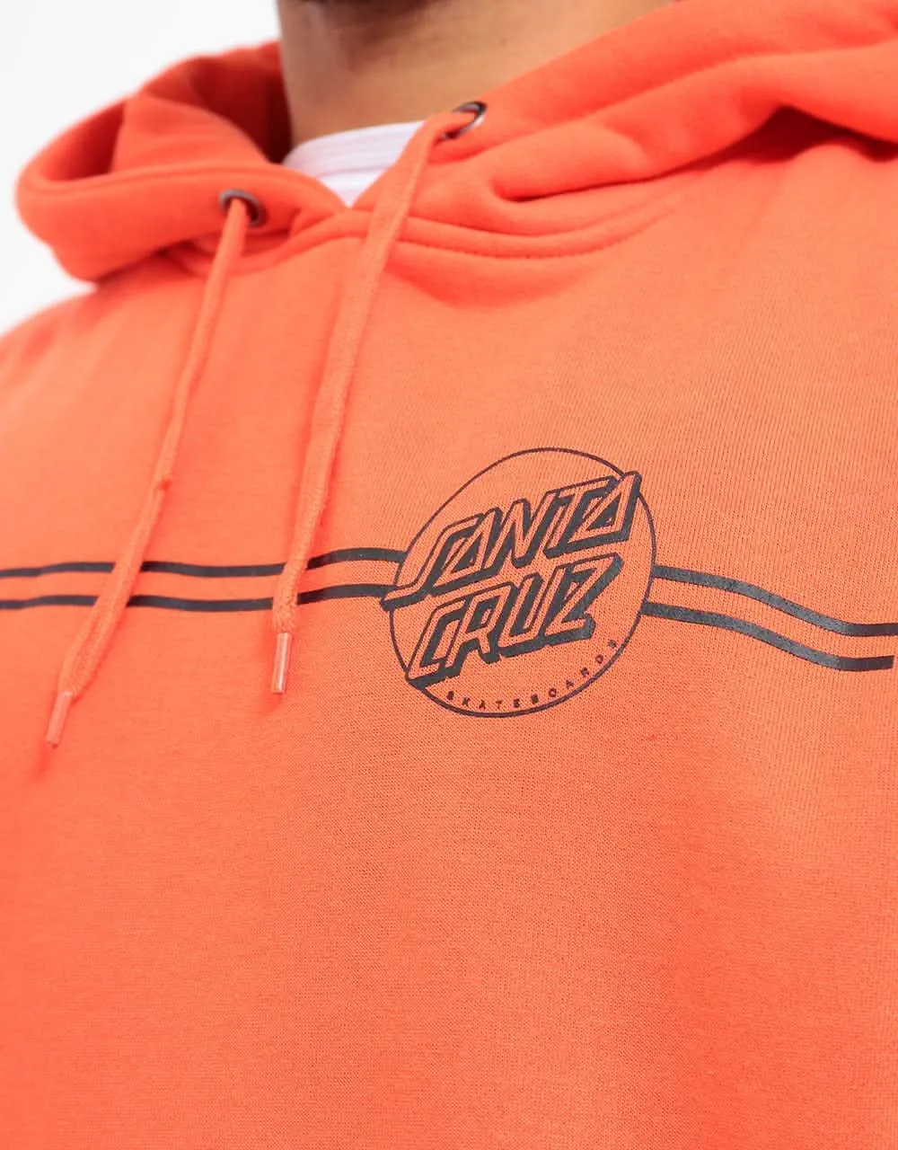 Santa Cruz Opus Dot Stripe Pullover Hoodie - Hot Coral