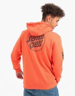 Santa Cruz Opus Dot Stripe Pullover Hoodie - Hot Coral