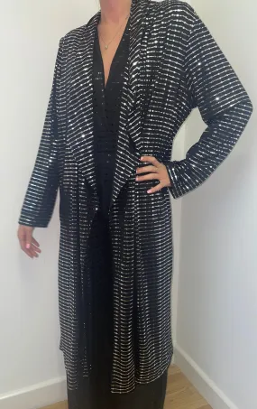 Sequin Black/Silver Waterfall Jacket