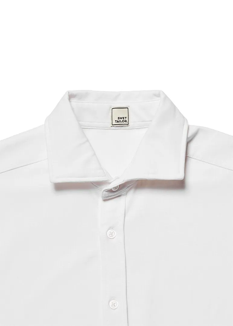 Short-Sleeve Polished Shirt | White