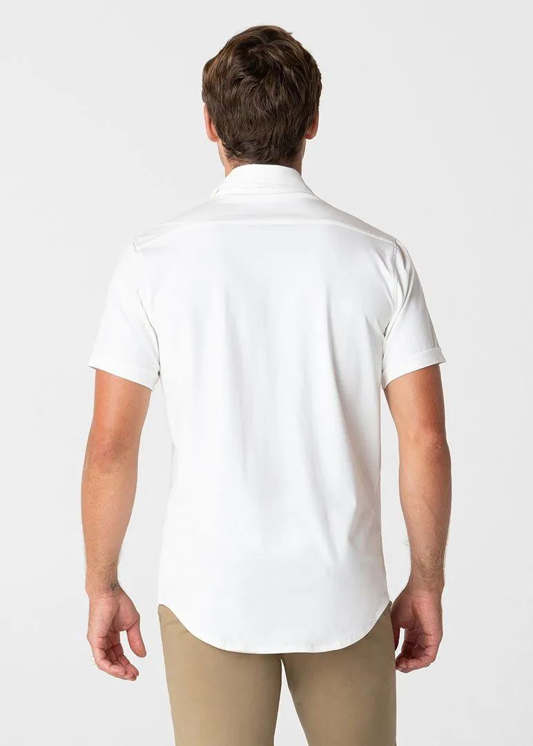 Short-Sleeve Polished Shirt | White