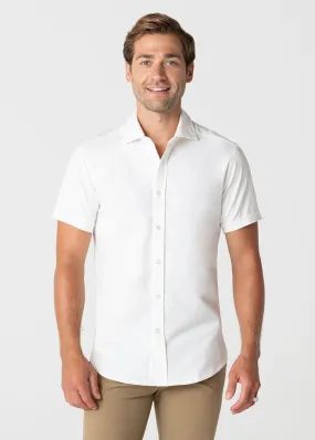 Short-Sleeve Polished Shirt | White