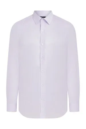 Slim Fit Long Sleeve Patterned Cotton Dress Shirt, Lilac D.