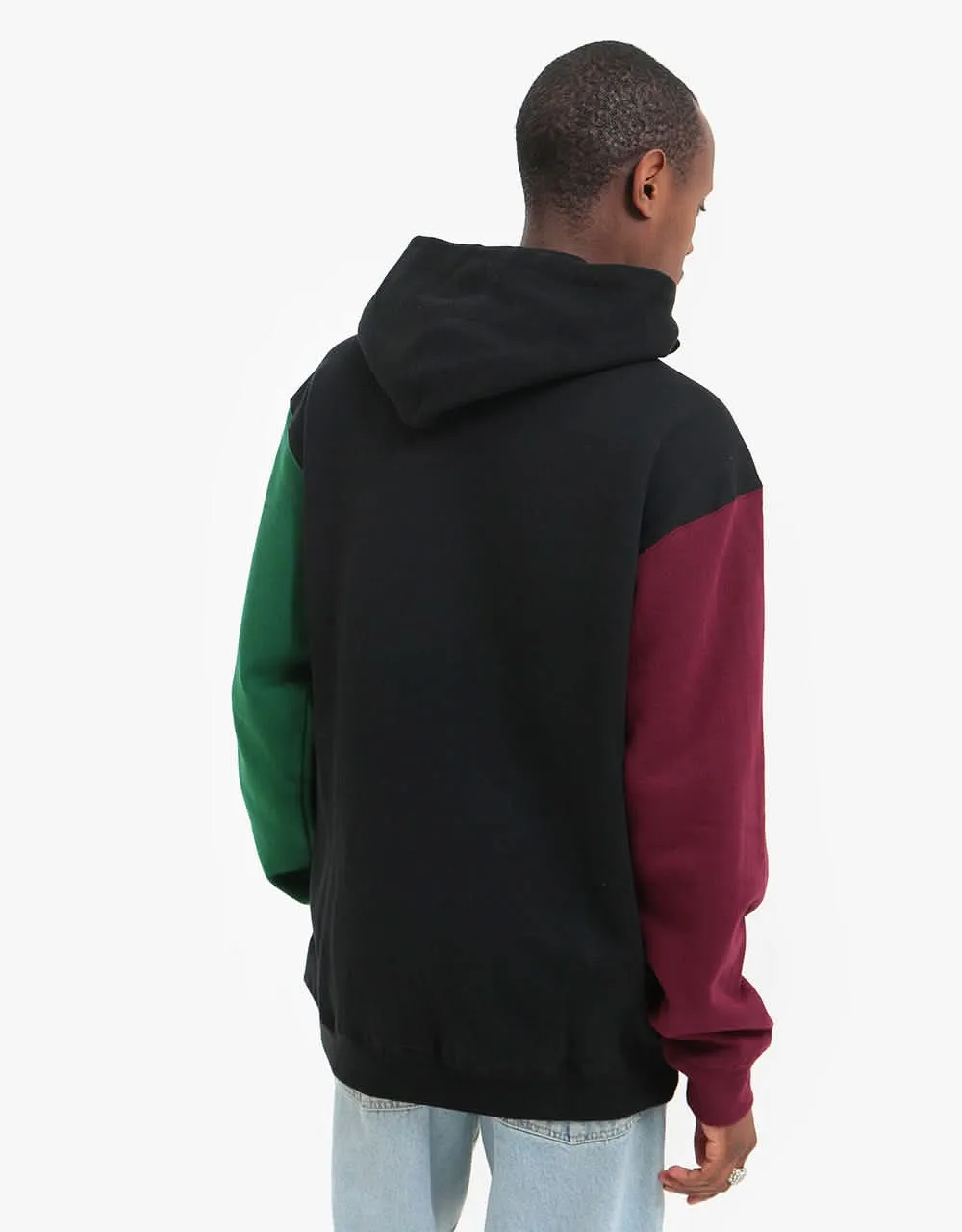 Spitfire Bighead Blocked Pullover Hoodie - Black/Maroon/Dark Green