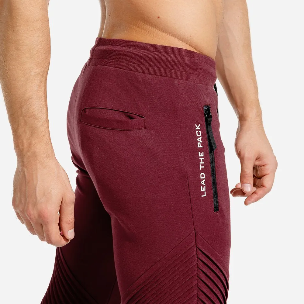 Statement Ribbed Joggers - Maroon