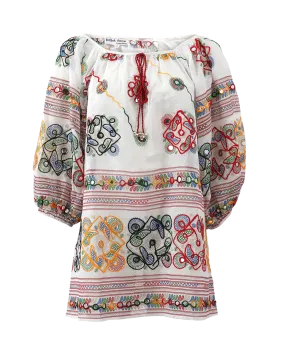 Tribal Boho Embroidered Blouse