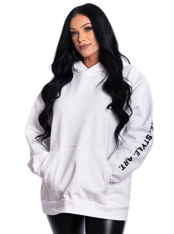 Unisex Inked Culture Style Art Hoodie - White