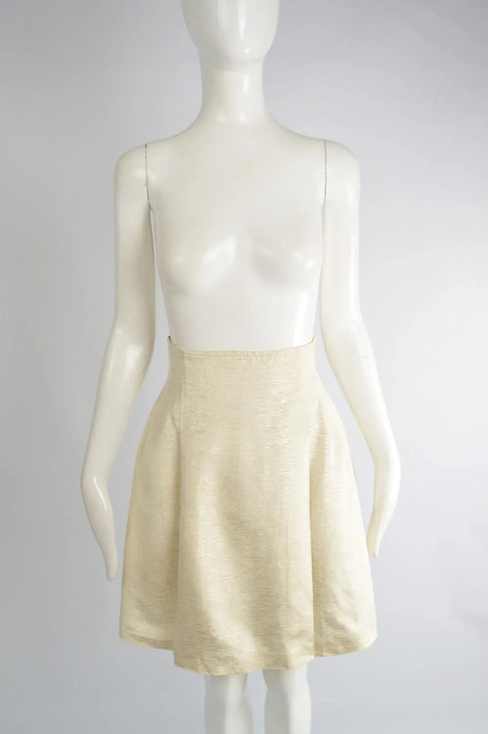 Vintage Cream & Gold Lamé Faille Suit, 1990s