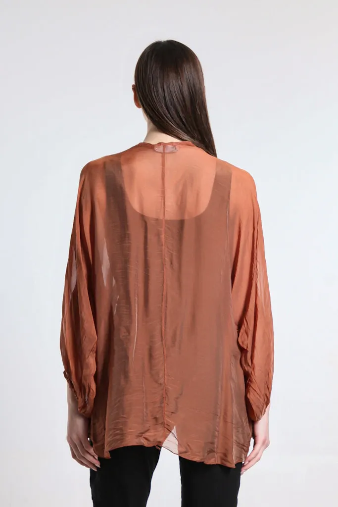 Viola Silk Button Front Blouse (BQ208)