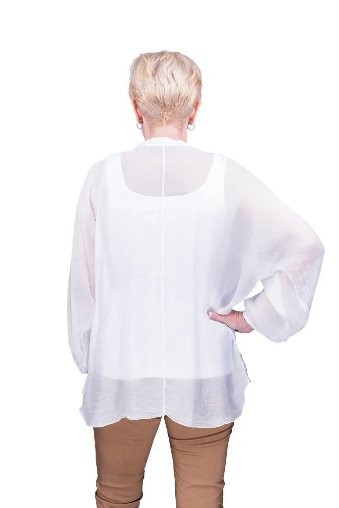 Viola Silk Button Front Blouse (BQ208)