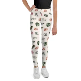 White Jungle Flora Youth Leggings