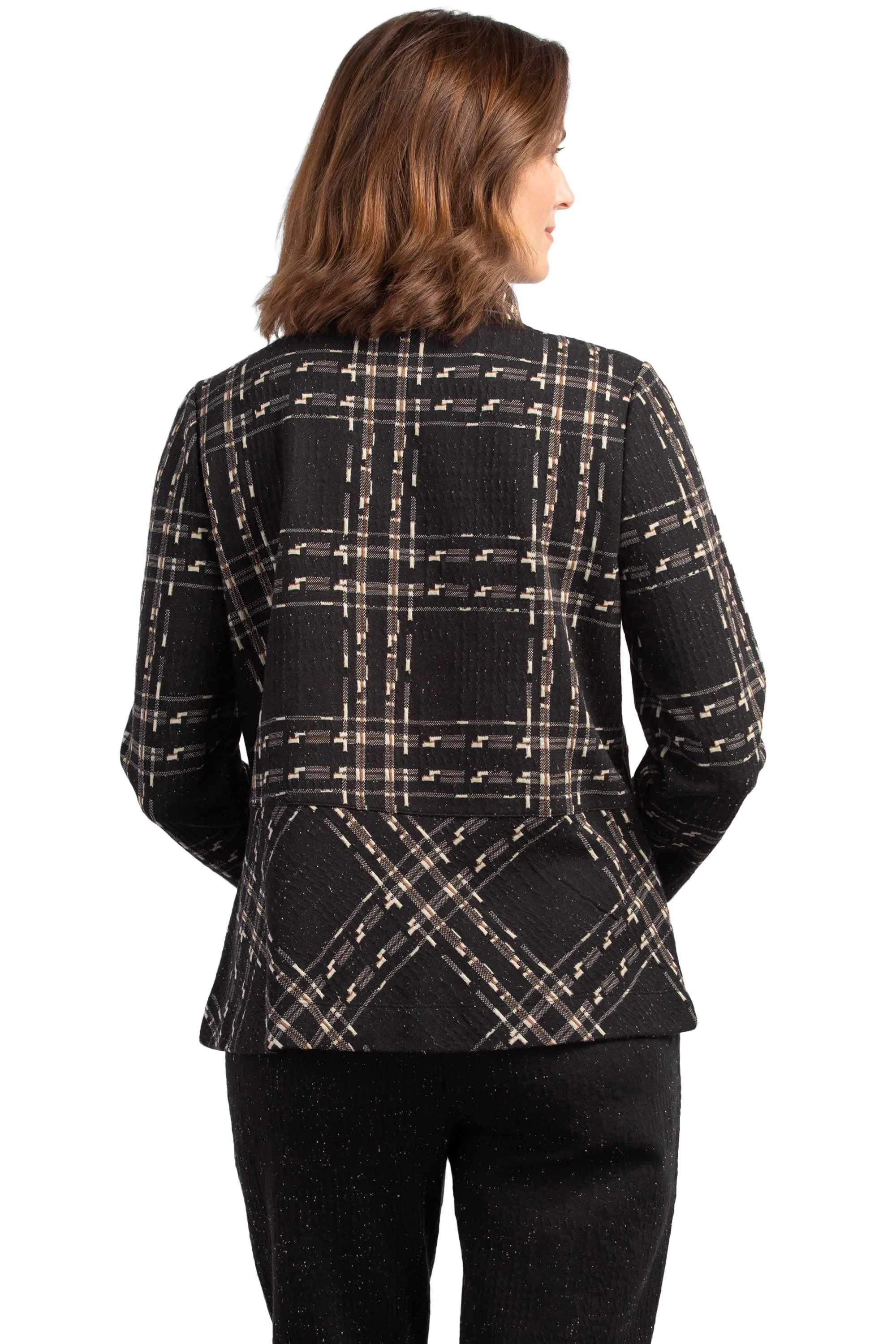 Windowpane Plaid Speckled Jacket