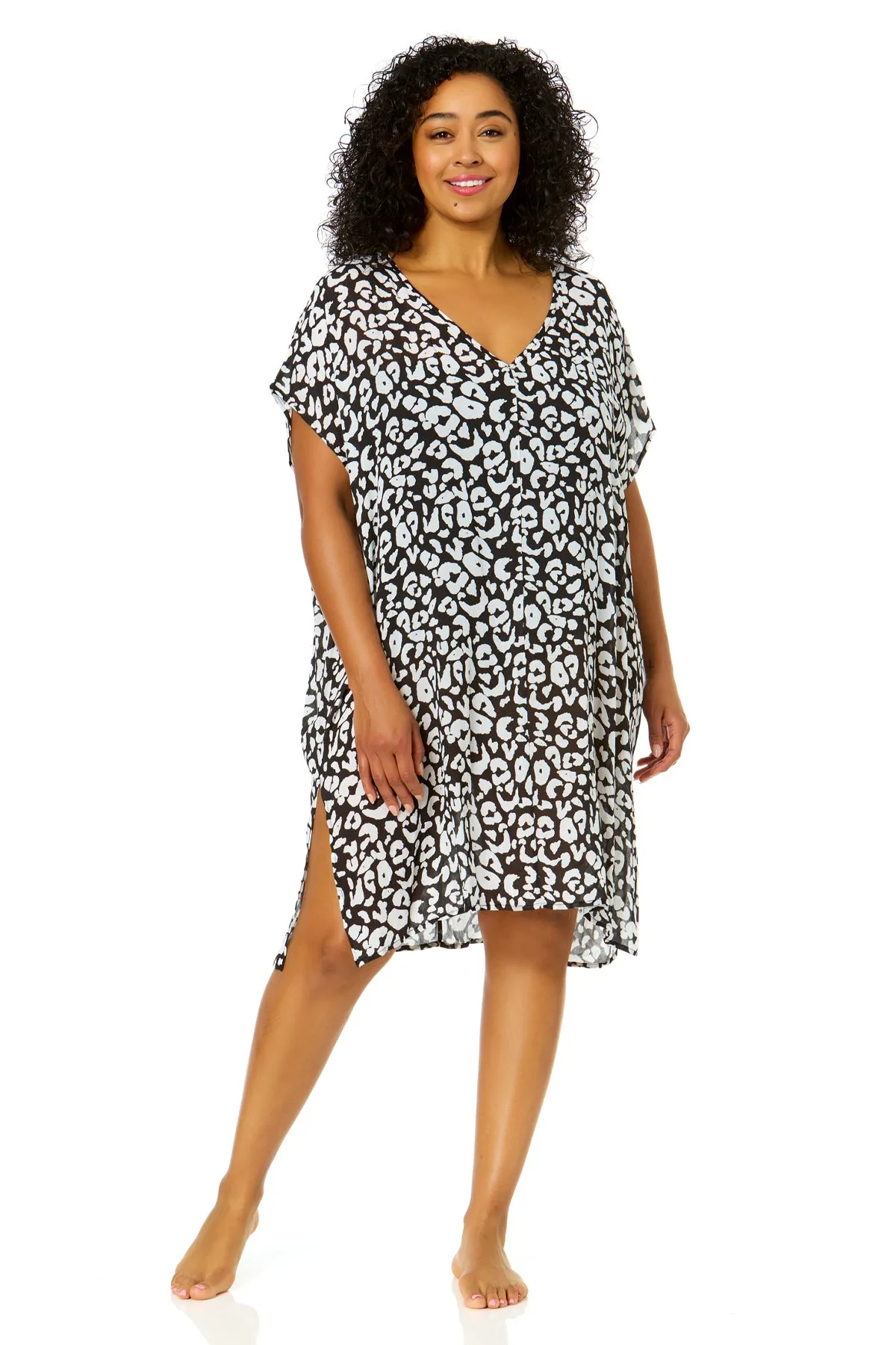 Women's Plus Size Wild Cat Easy Tunic Swimsuit Cover Up